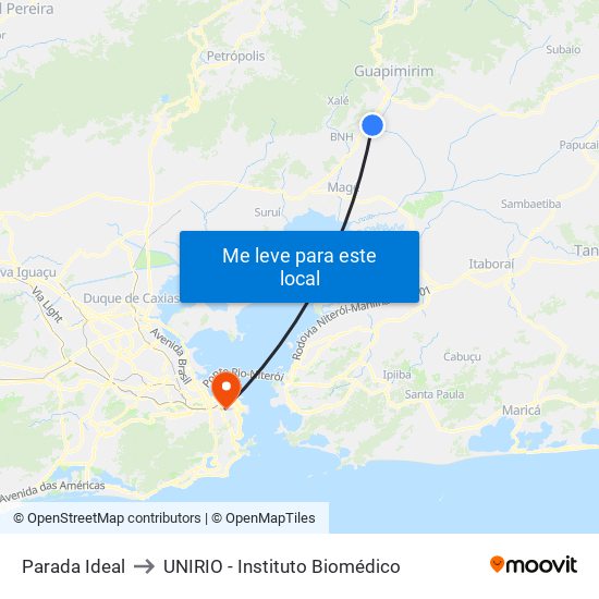 Parada Ideal to UNIRIO - Instituto Biomédico map