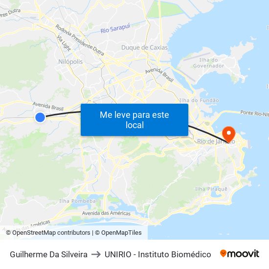Guilherme Da Silveira to UNIRIO - Instituto Biomédico map