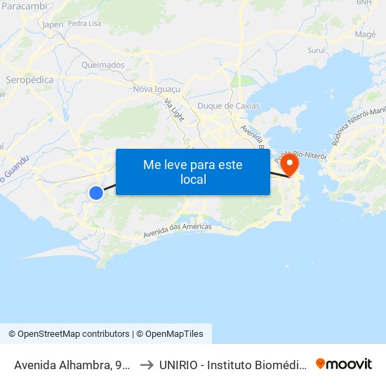 Avenida Alhambra, 920 to UNIRIO - Instituto Biomédico map