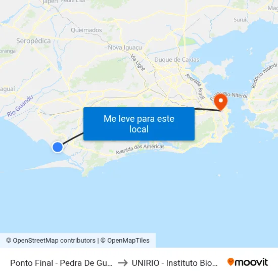 Ponto Final - Pedra De Guaratiba to UNIRIO - Instituto Biomédico map