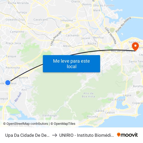 Upa Da Cidade De Deus to UNIRIO - Instituto Biomédico map