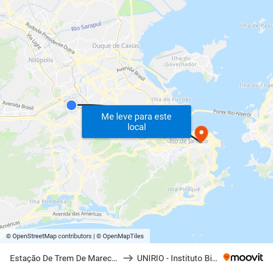 Estação De Trem De Marechal Hermes to UNIRIO - Instituto Biomédico map