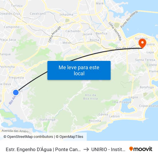 Estr. Engenho D'Água | Ponte Canal Do Anil | Dez Jacarepaguá to UNIRIO - Instituto Biomédico map