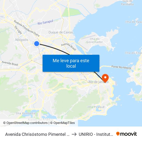 Avenida Chrisóstomo Pimentel De Oliveira / Posto Br to UNIRIO - Instituto Biomédico map