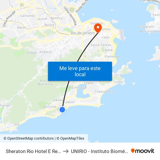 Sheraton Rio Hotel E Resort to UNIRIO - Instituto Biomédico map