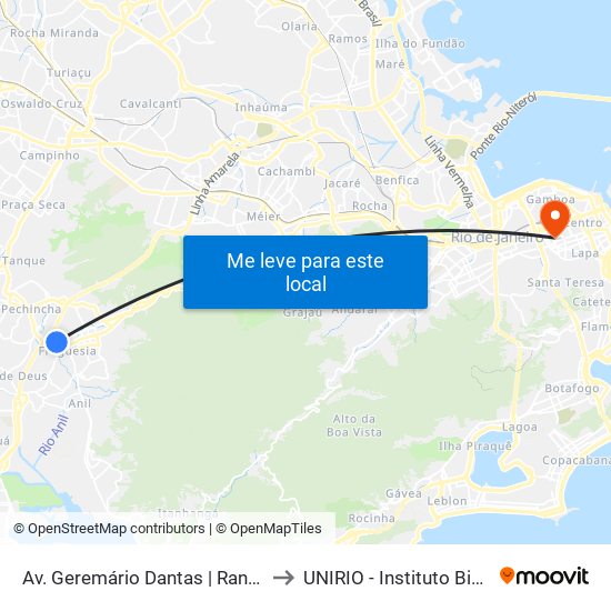 Av. Geremário Dantas | Rancho Verde to UNIRIO - Instituto Biomédico map