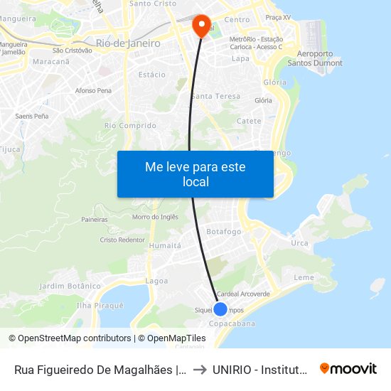 Rua Figueiredo De Magalhães | Rua Barata Ribeiro to UNIRIO - Instituto Biomédico map