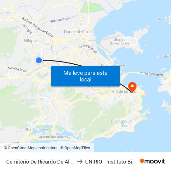 Cemitério De Ricardo De Albuquerque to UNIRIO - Instituto Biomédico map