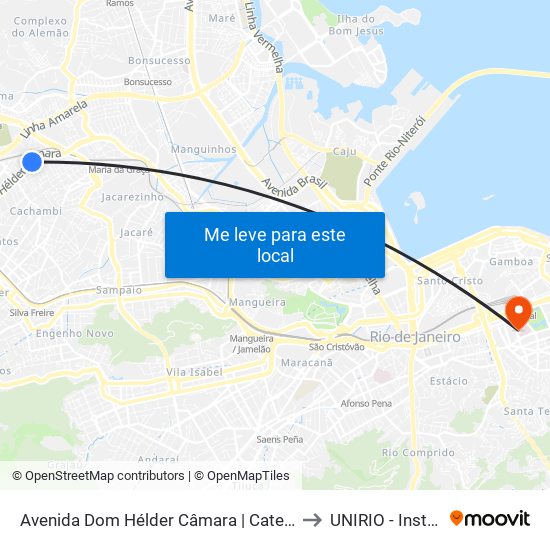 Avenida Dom Hélder Câmara | Catedral Mundial Da Fé (Sentido Benfica) to UNIRIO - Instituto Biomédico map