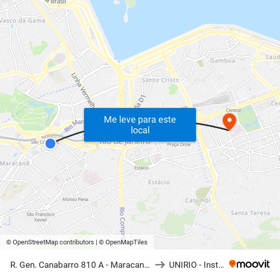 R. Gen. Canabarro 810 A - Maracanã Rio De Janeiro - Rj 20271-205 Brasil to UNIRIO - Instituto Biomédico map