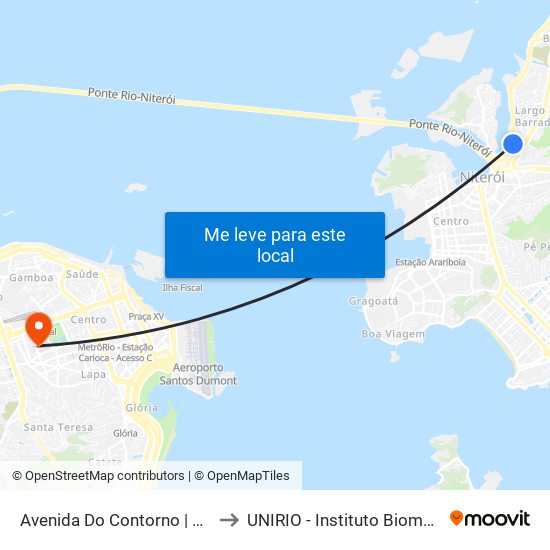 Avenida Do Contorno | Assaí to UNIRIO - Instituto Biomédico map