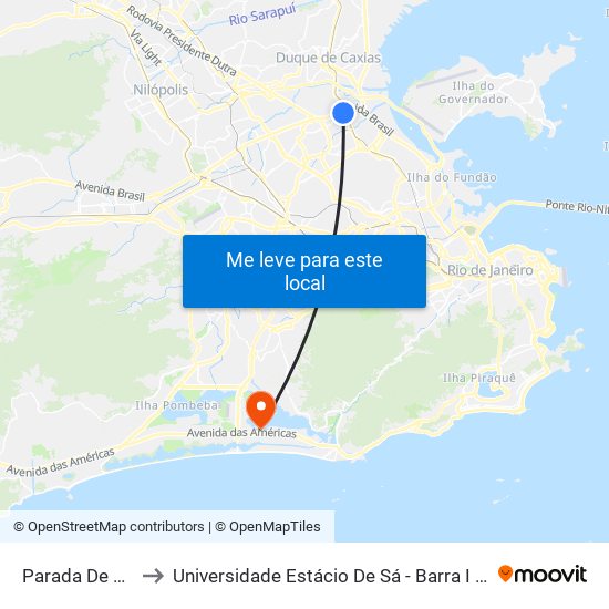 Parada De Lucas to Universidade Estácio De Sá - Barra I Tom Jobim map