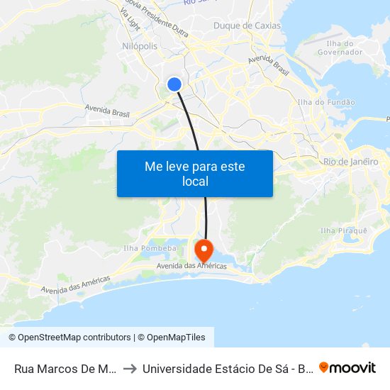 Rua Marcos De Macedo, 795 to Universidade Estácio De Sá - Barra I Tom Jobim map