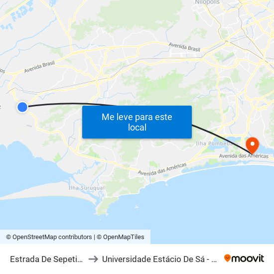 Estrada De Sepetiba, 201-215 to Universidade Estácio De Sá - Barra I Tom Jobim map