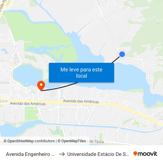 Avenida Engenheiro Souza Filho, 1206 to Universidade Estácio De Sá - Barra I Tom Jobim map