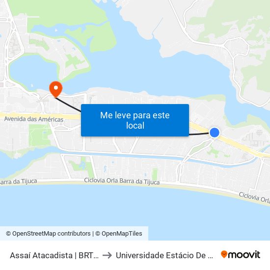 Assaí Atacadista | BRT Bosque Marapendi to Universidade Estácio De Sá - Barra I Tom Jobim map