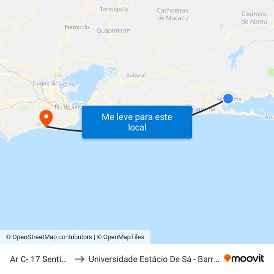 Ar C- 17 Sentido Volta to Universidade Estácio De Sá - Barra I Tom Jobim map
