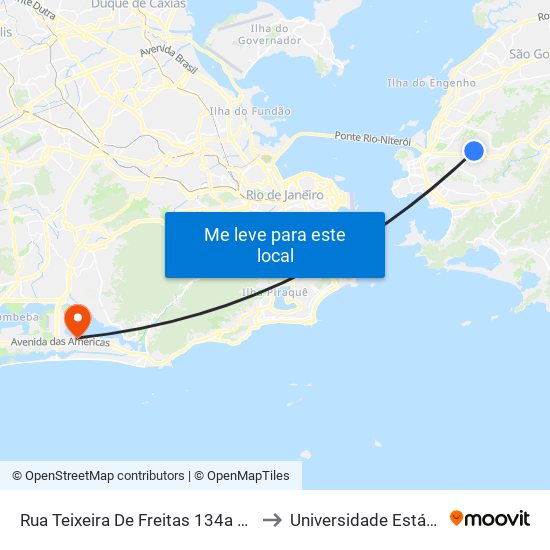 Rua Teixeira De Freitas 134a Fonseca Niterói - Rio De Janeiro 24130 Brasil to Universidade Estácio De Sá - Barra I Tom Jobim map