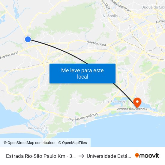 Estrada Rio-São Paulo Km - 32 Nova Iguaçu - Rio De Janeiro 26298 Brasil to Universidade Estácio De Sá - Barra I Tom Jobim map