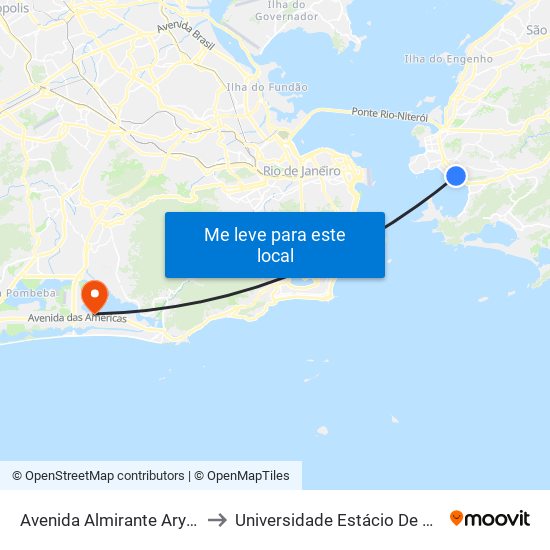 Avenida Almirante Ary Parreiras, 161-315 to Universidade Estácio De Sá - Barra I Tom Jobim map