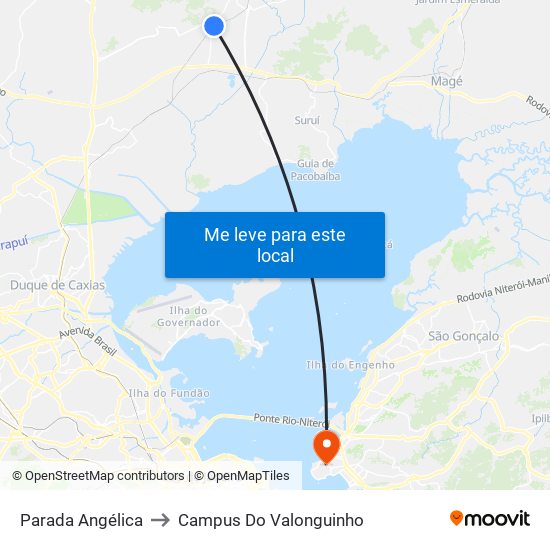 Parada Angélica to Campus Do Valonguinho map