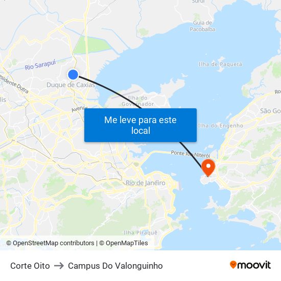 Corte Oito to Campus Do Valonguinho map