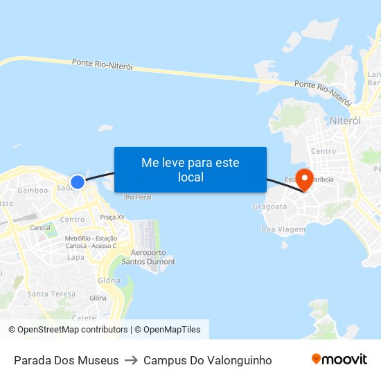 Parada Dos Museus to Campus Do Valonguinho map