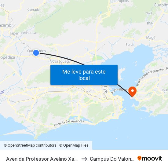 Avenida Professor Avelino Xanxão, 1-81 to Campus Do Valonguinho map