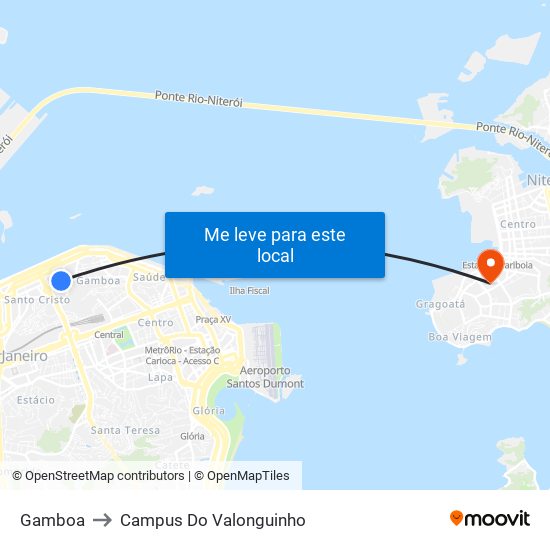 Gamboa to Campus Do Valonguinho map