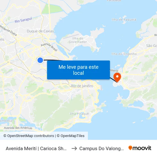 Avenida Merití | Carioca Shopping to Campus Do Valonguinho map