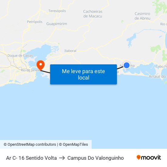 Ar C- 16 Sentido Volta to Campus Do Valonguinho map