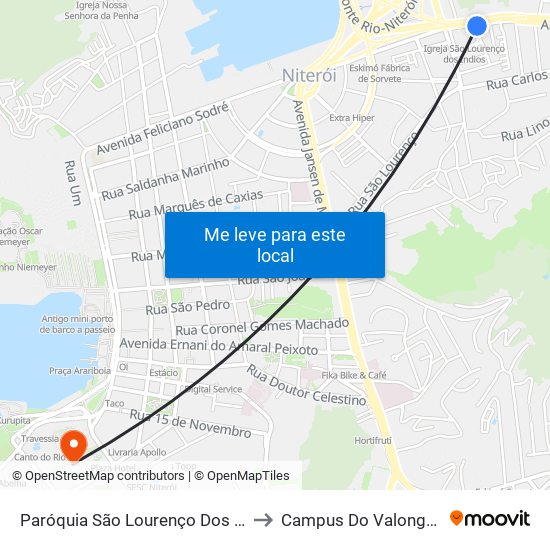 Paróquia São Lourenço Dos Índios to Campus Do Valonguinho map