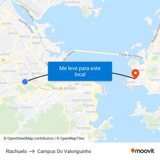 Riachuelo to Campus Do Valonguinho map