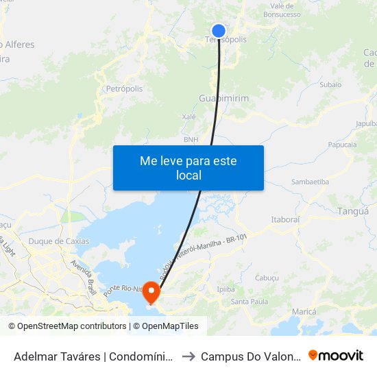 Adelmar Taváres | Condomínio Roseiral to Campus Do Valonguinho map