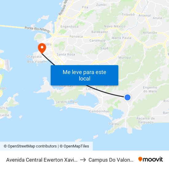 Avenida Central Ewerton Xavier 1186 to Campus Do Valonguinho map