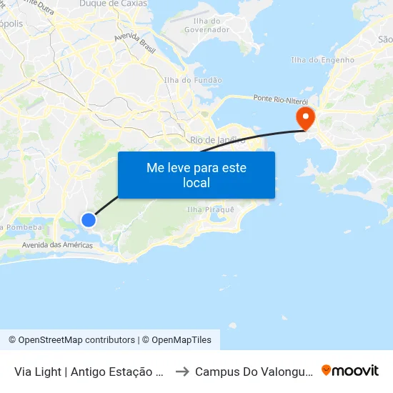 Via Light | Antigo Estação Berlin to Campus Do Valonguinho map