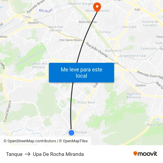 Tanque to Upa De Rocha Miranda map