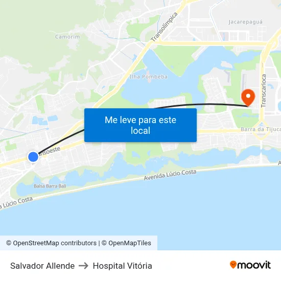 Salvador Allende to Hospital Vitória map