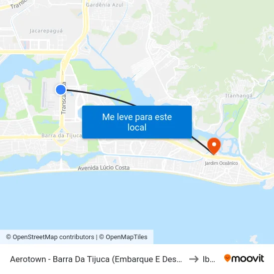 Aerotown - Barra Da Tijuca (Embarque E Desembarque - 1001) to Ibmec map
