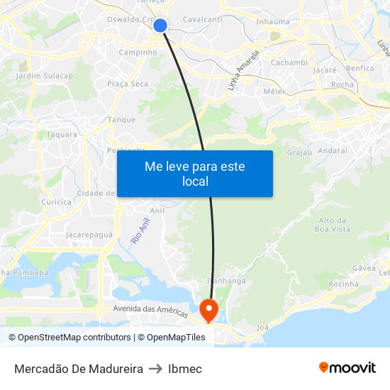 Mercadão De Madureira to Ibmec map
