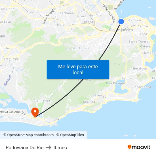 Rodoviária Do Rio to Ibmec map