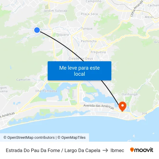Estrada Do Pau Da Fome / Largo Da Capela to Ibmec map
