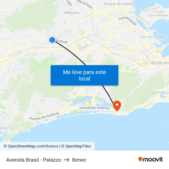 Avenida Brasil - Palazzo to Ibmec map