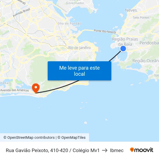Rua Gavião Peixoto, 410-420 / Colégio Mv1 to Ibmec map