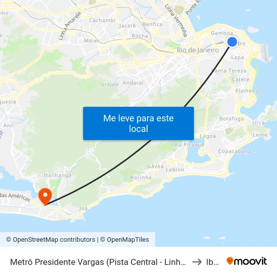 Metrô Presidente Vargas (Pista Central - Linhas Para Grande Tijuca) to Ibmec map