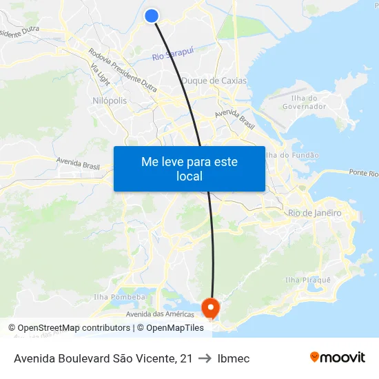 Avenida Boulevard São Vicente, 21 to Ibmec map