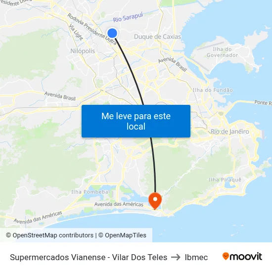 Supermercados Vianense - Vilar Dos Teles to Ibmec map