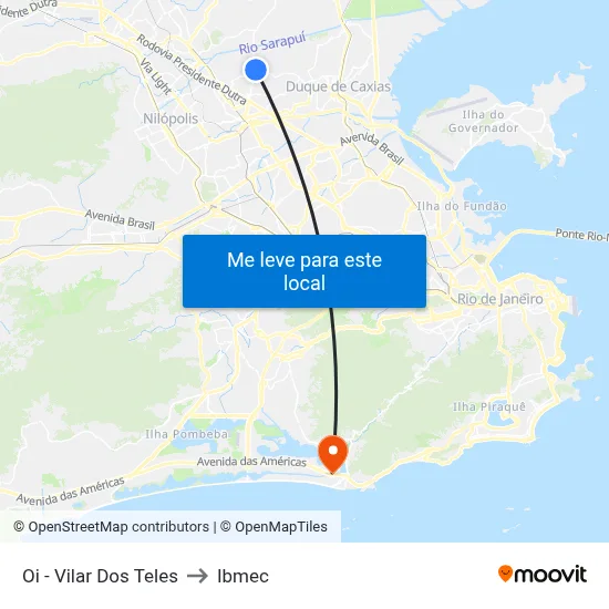 Oi - Vilar Dos Teles to Ibmec map