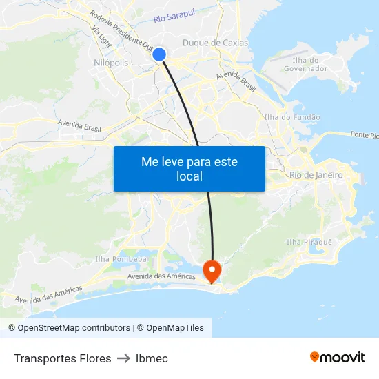 Transportes Flores to Ibmec map