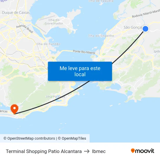 Terminal Shopping Patio Alcantara to Ibmec map